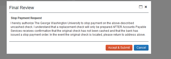 Screenshot of final review